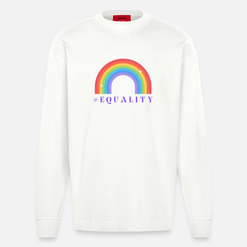 Pride Month Equality - Heavyweight Oversized Organic Langarmshirt Made in EU - OFF WHITE