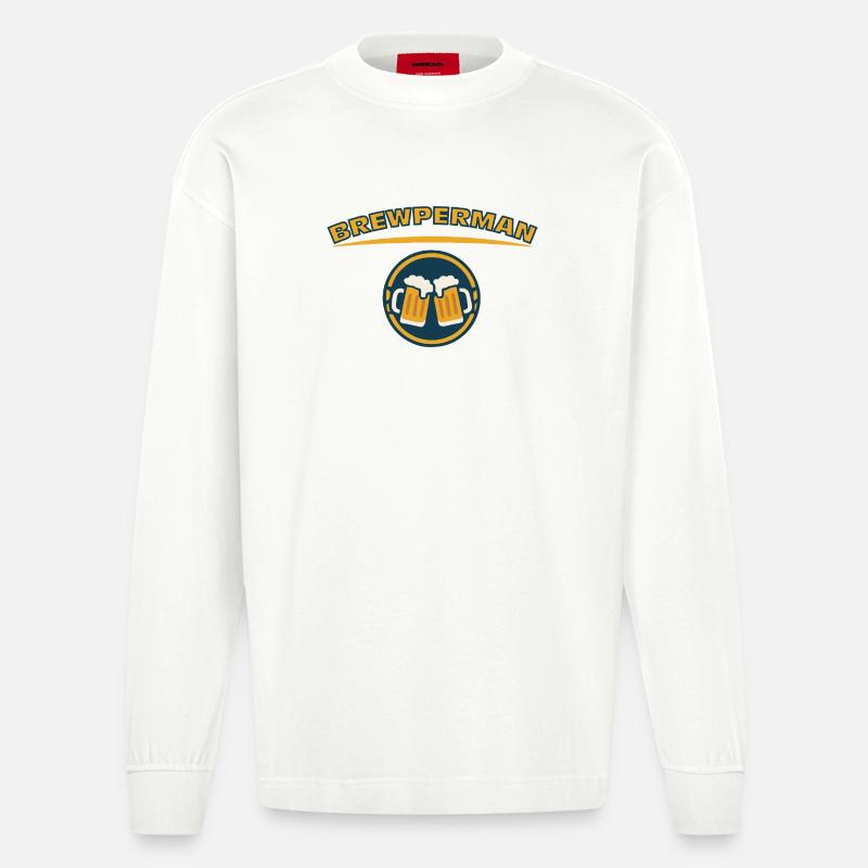 BREWPERMAN - Heavyweight Oversized Organic Langarmshirt Made in EU - OFF WHITE