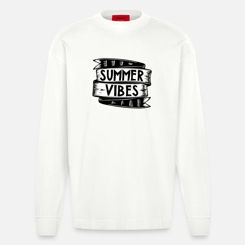 summer vibes | Vector graphic - Heavyweight Oversized Organic Langarmshirt Made in EU - OFF WHITE