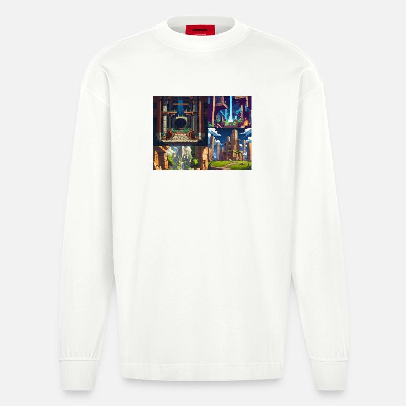 Nur noch eine Ebene - Heavyweight Oversized Organic Langarmshirt Made in EU - OFF WHITE