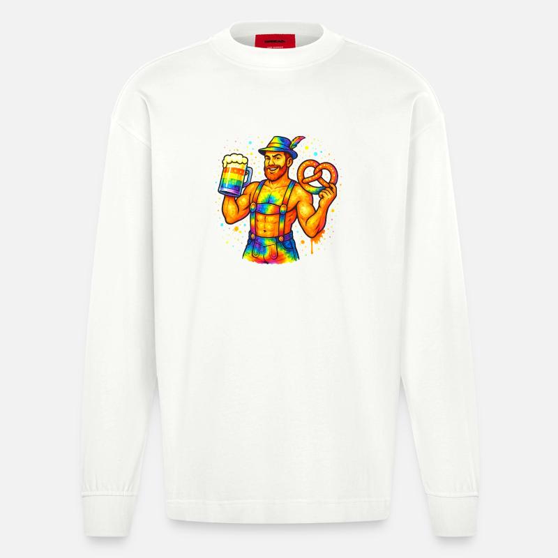 Fierté bavaroise - Manches longues bio épais oversize fabriqué en UE - OFF WHITE