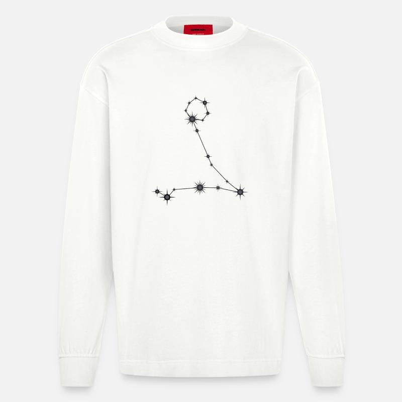 Fische Sternbild Sternzeichen Schwarz & Grau - Heavyweight Oversized Organic Langarmshirt Made in EU - OFF WHITE