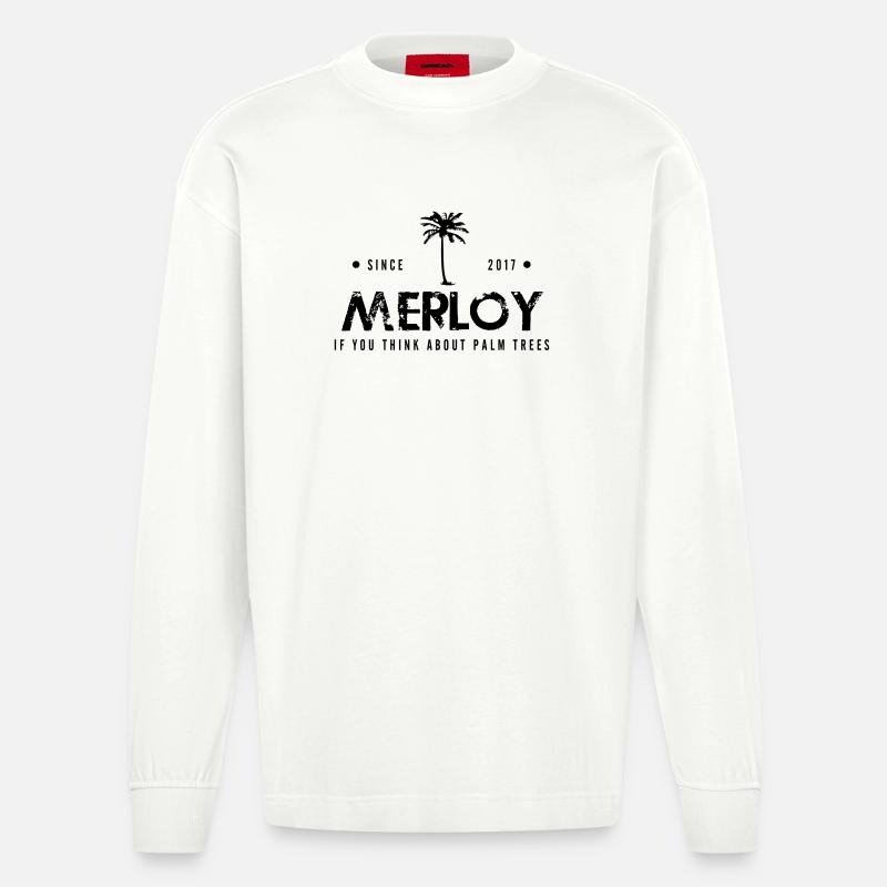 MERLOY - Heavyweight Oversized Organic Langarmshirt Made in EU - OFF WHITE