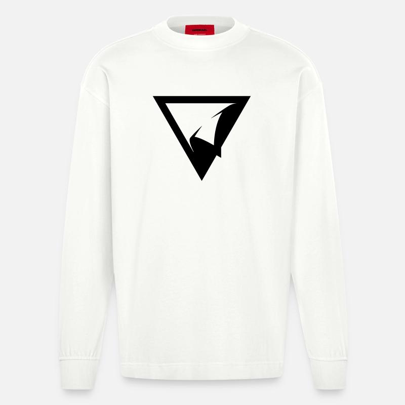 TRIANGLE PATCH - Heavyweight Oversized Organic Langarmshirt Made in EU - OFF WHITE
