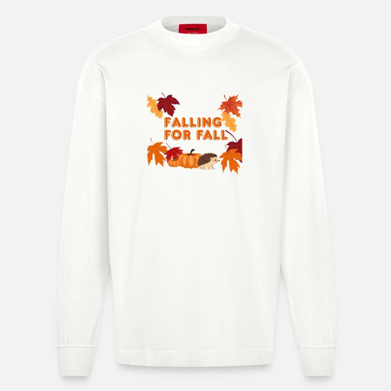 Falling Fall - Heavyweight Oversized Organic Langarmshirt Made in EU - OFF WHITE