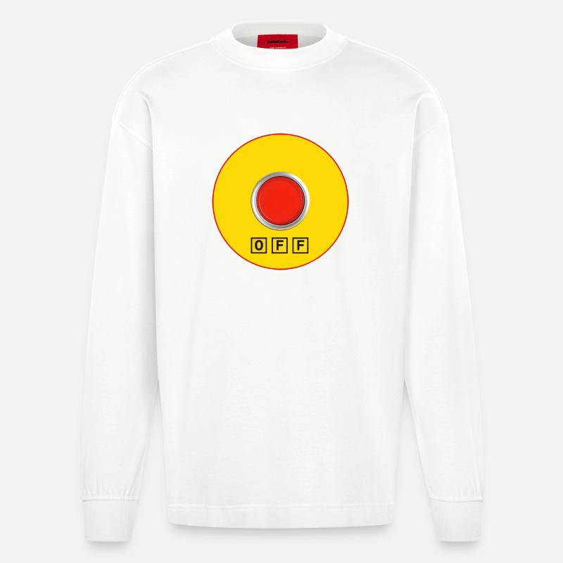 Stopp bei Logorrhoe - Heavyweight Oversized Organic Langarmshirt Made in EU - OFF WHITE