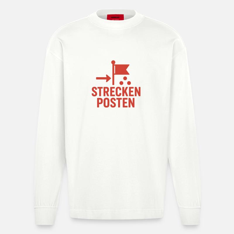 Balise avec drapeau et points - Manches longues bio épais oversize fabriqué en UE - OFF WHITE