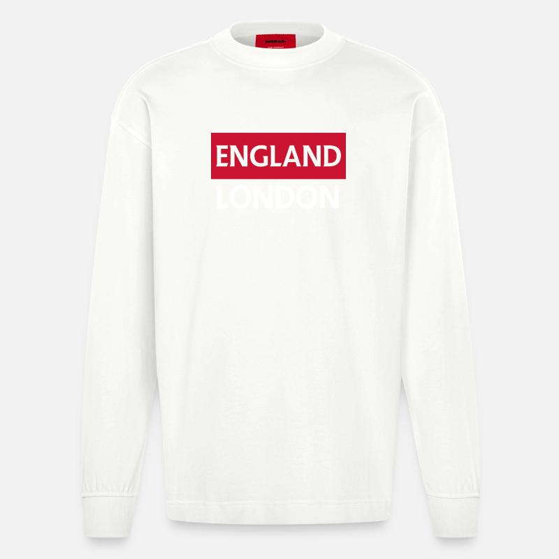 Conception de rotation du drapeau anglais - Manches longues bio épais oversize fabriqué en UE - OFF WHITE