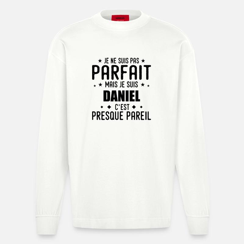 Daniel: authentisch, unvollkommen, oberflächlich, perfekt - Heavyweight Oversized Organic Langarmshirt Made in EU - OFF WHITE