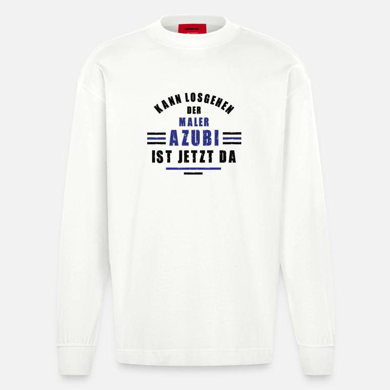 Trainee painter apprenticeship training painter training - Heavyweight Oversized Organic Longsleeve Shirt Made in EU - OFF WHITE