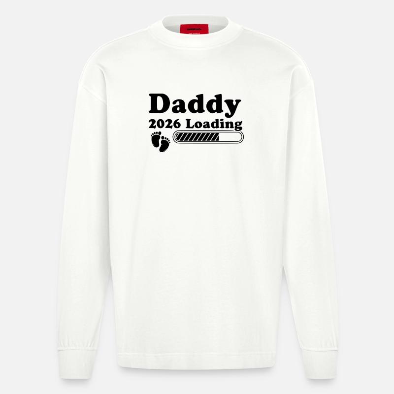 Daddy 2026 Loading - Heavyweight Oversized Organic Langarmshirt Made in EU - OFF WHITE