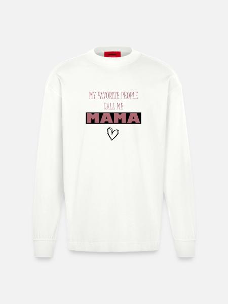 Message d'amour pour maman - Manches longues bio épais oversize fabriqué en UE - OFF WHITE
