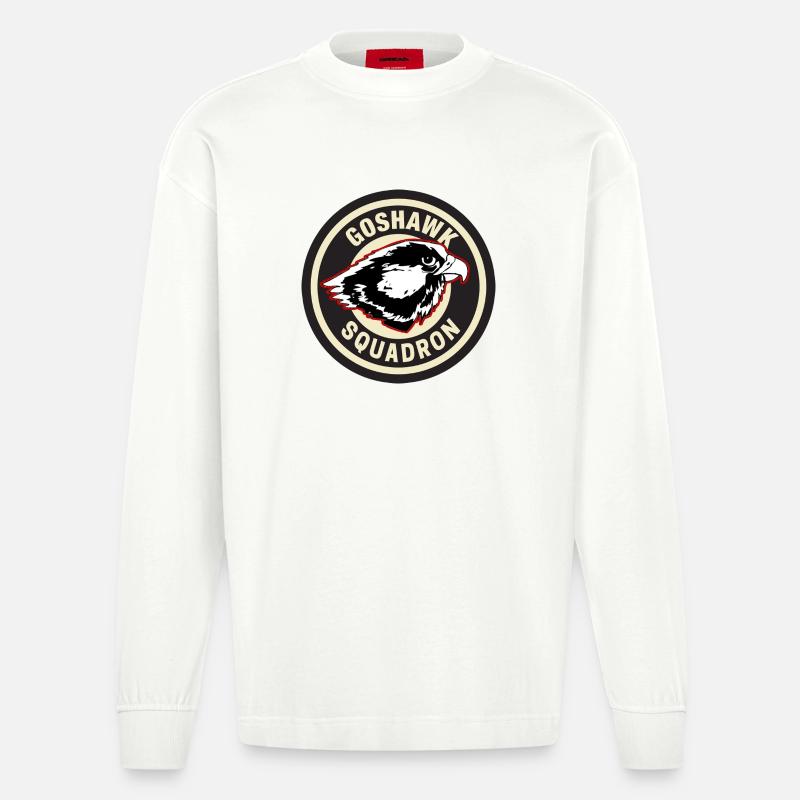 Conception de l’insigne de l’escadron Goshawk - Manches longues bio épais oversize fabriqué en UE - OFF WHITE
