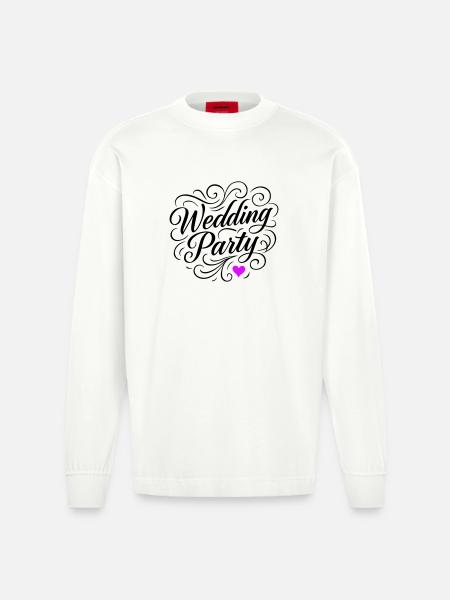 Wedding Party Wedding Party - Heavyweight Oversized Organic Longsleeve Shirt Made in EU - OFF WHITE