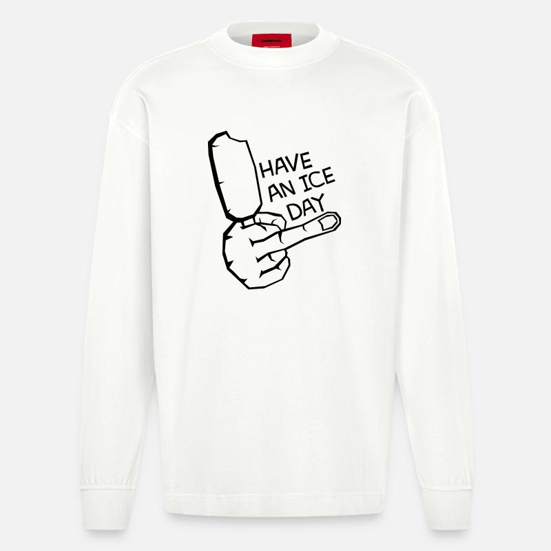 HAV E NICE DAY - Heavyweight Oversized Organic Langarmshirt Made in EU - OFF WHITE