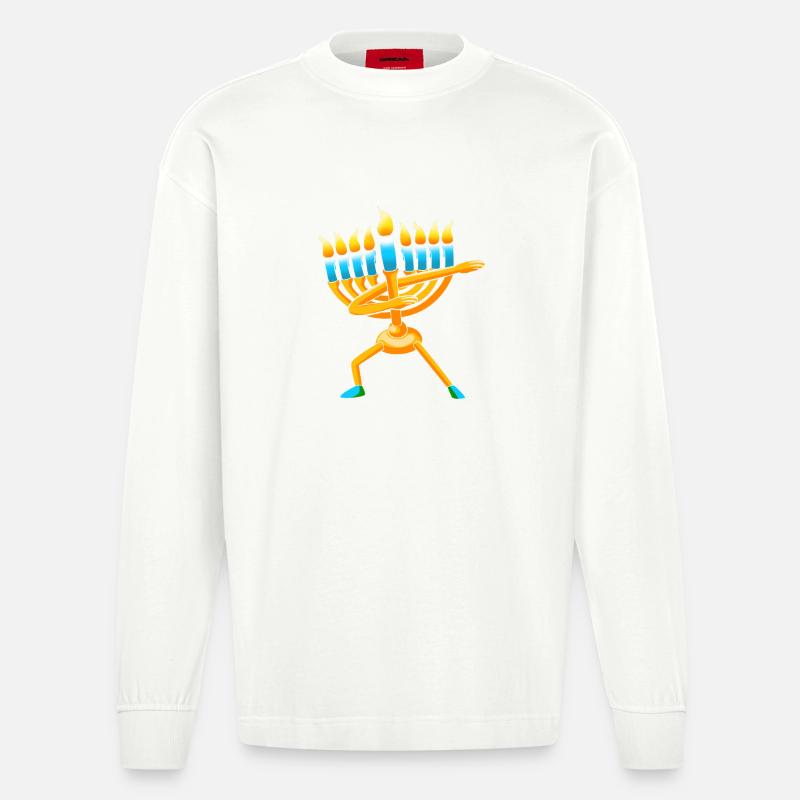 Hanoukka Hanoukka Hanoucca - Manches longues bio épais oversize fabriqué en UE - OFF WHITE