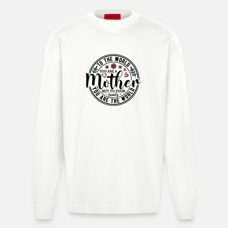Du bist eine Mutter - Heavyweight Oversized Organic Langarmshirt Made in EU - OFF WHITE