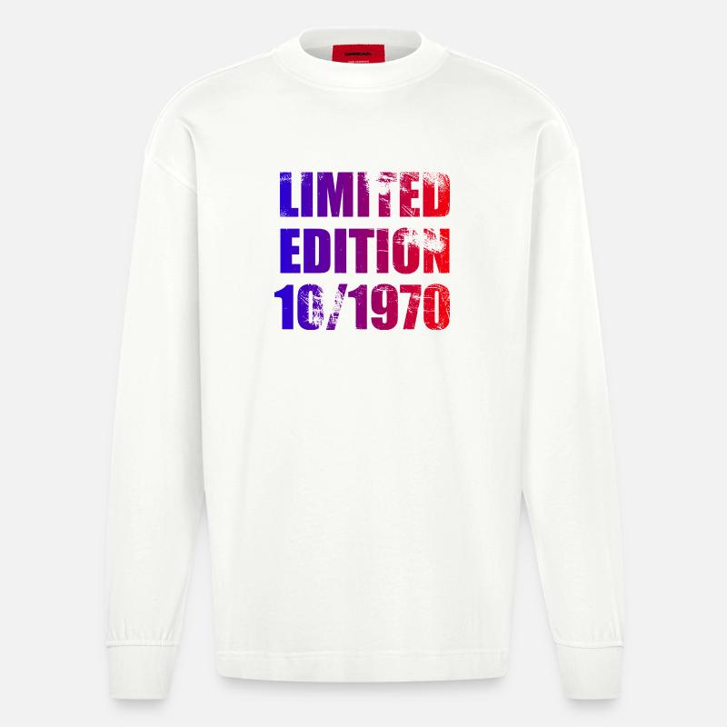 55e anniversaire Edition limitée 10/1970 - Manches longues bio épais oversize fabriqué en UE - OFF WHITE