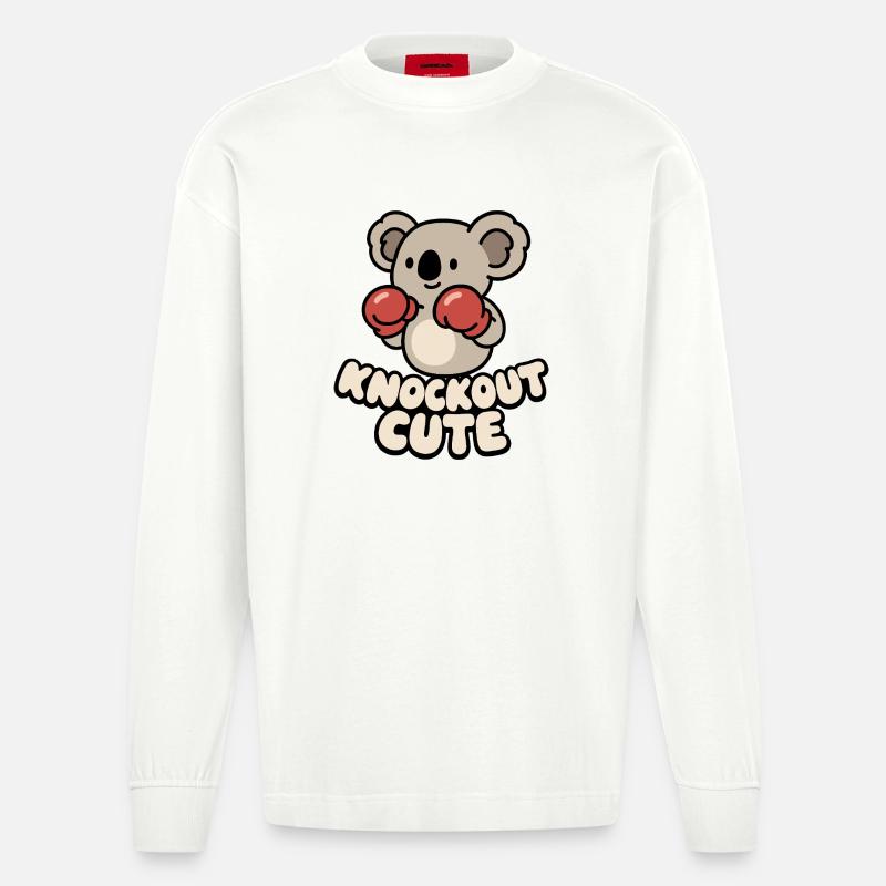 Koala Knockout Mignon - Manches longues bio épais oversize fabriqué en UE - OFF WHITE