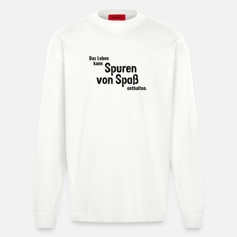 Spuren von Spass - Heavyweight Oversized Organic Langarmshirt Made in EU - OFF WHITE