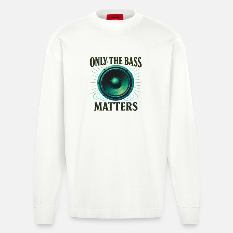 Techno – Seules les basses comptent - Manches longues bio épais oversize fabriqué en UE - OFF WHITE
