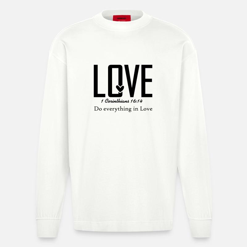 Design analysis missing – upload image again - Heavyweight Oversized Organic Longsleeve Shirt Made in EU - OFF WHITE