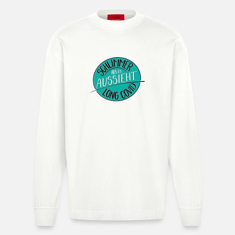 Schlimmer als es aussieht, Long Covid - Heavyweight Oversized Organic Langarmshirt Made in EU - OFF WHITE