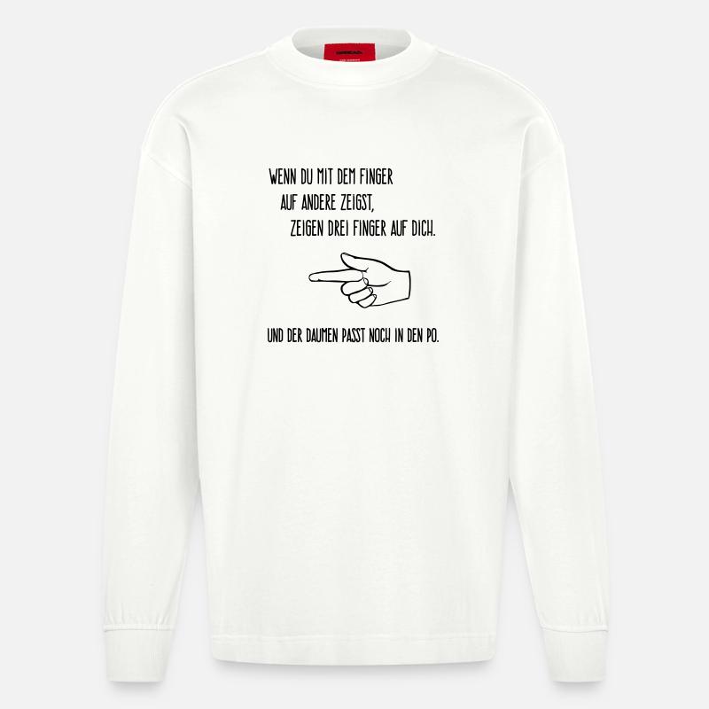 Le doigt sur les autres - Manches longues bio épais oversize fabriqué en UE - OFF WHITE