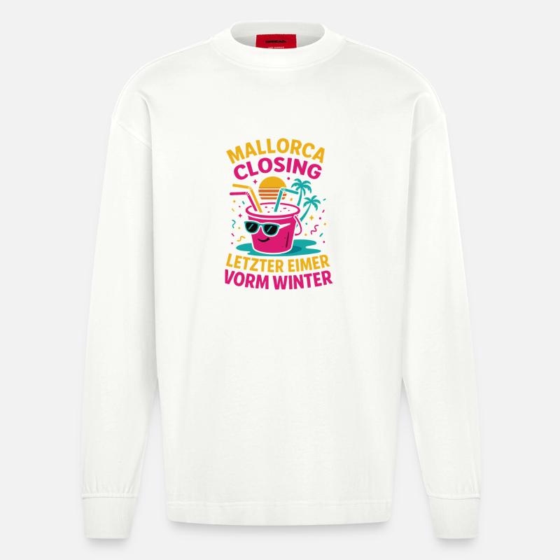 Mallorca Closing Letzter Eimer - Heavyweight Oversized Organic Langarmshirt Made in EU - OFF WHITE