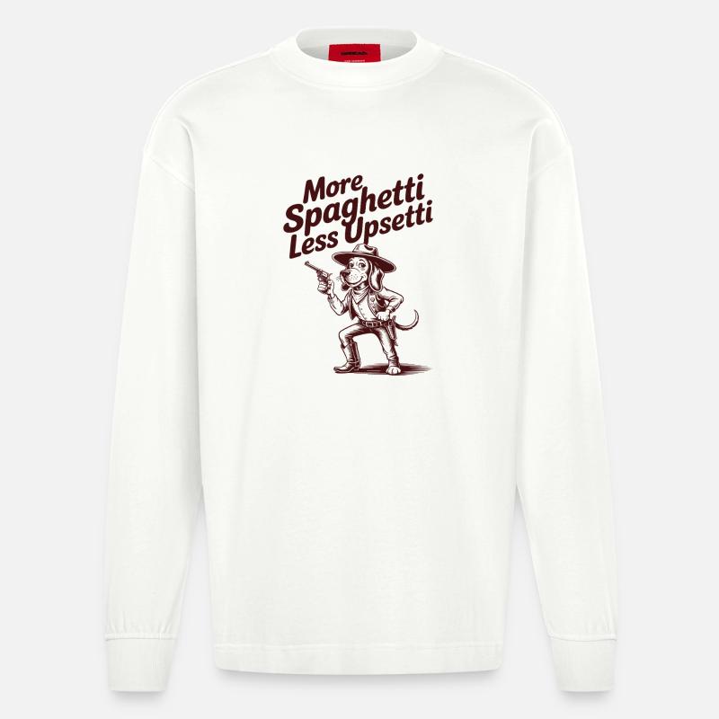 Plus de spaghettis, moins d’upsetti - Manches longues bio épais oversize fabriqué en UE - OFF WHITE