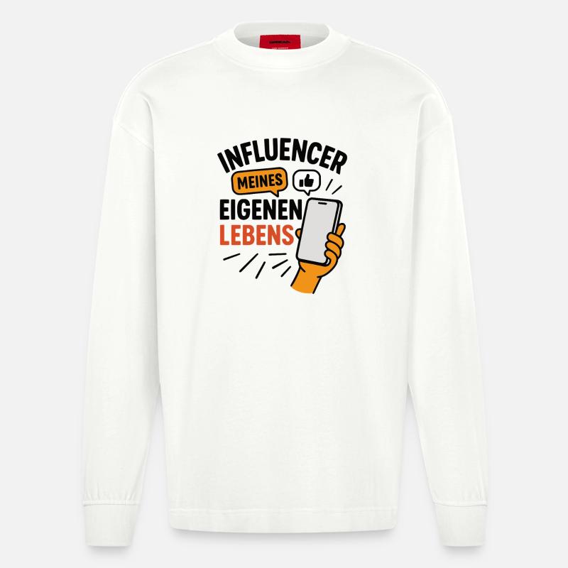 Influencer meines eigenen Lebens - Heavyweight Oversized Organic Langarmshirt Made in EU - OFF WHITE