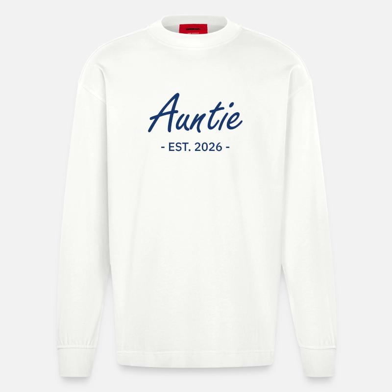 Auntie Script ist 2026 - Heavyweight Oversized Organic Langarmshirt Made in EU - OFF WHITE