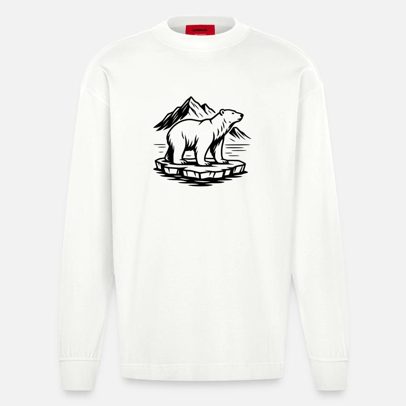 Eisbär - Heavyweight Oversized Organic Langarmshirt Made in EU - OFF WHITE