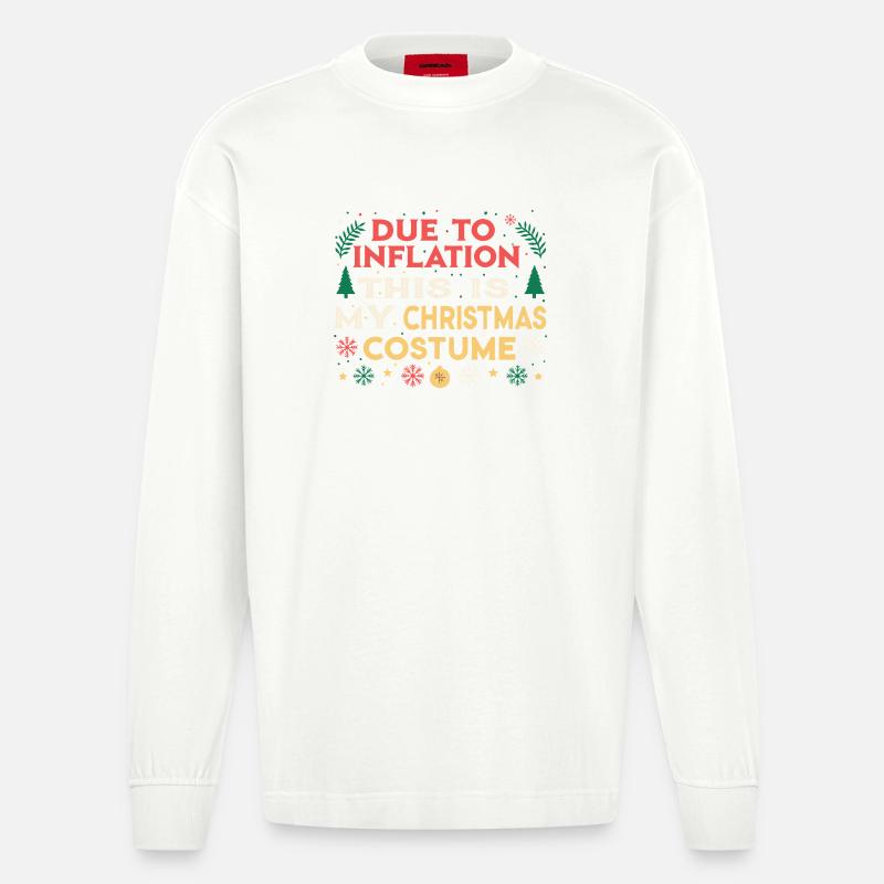 Wegen der Inflation mein Weihnachtskostüm - Heavyweight Oversized Organic Langarmshirt Made in EU - OFF WHITE