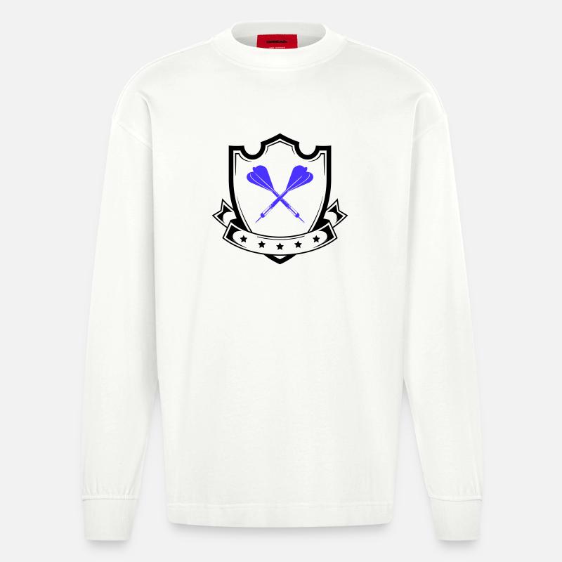 Conception de fléchettes Croix Bleue - Manches longues bio épais oversize fabriqué en UE - OFF WHITE
