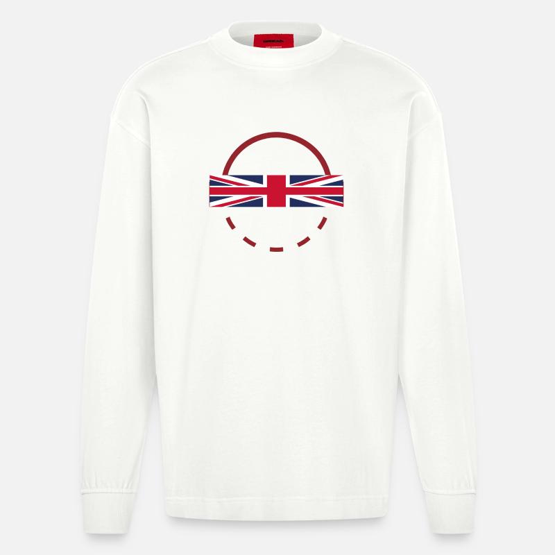 Union Jack Arc Emblem - Heavyweight Oversized Organic Langarmshirt Made in EU - OFF WHITE