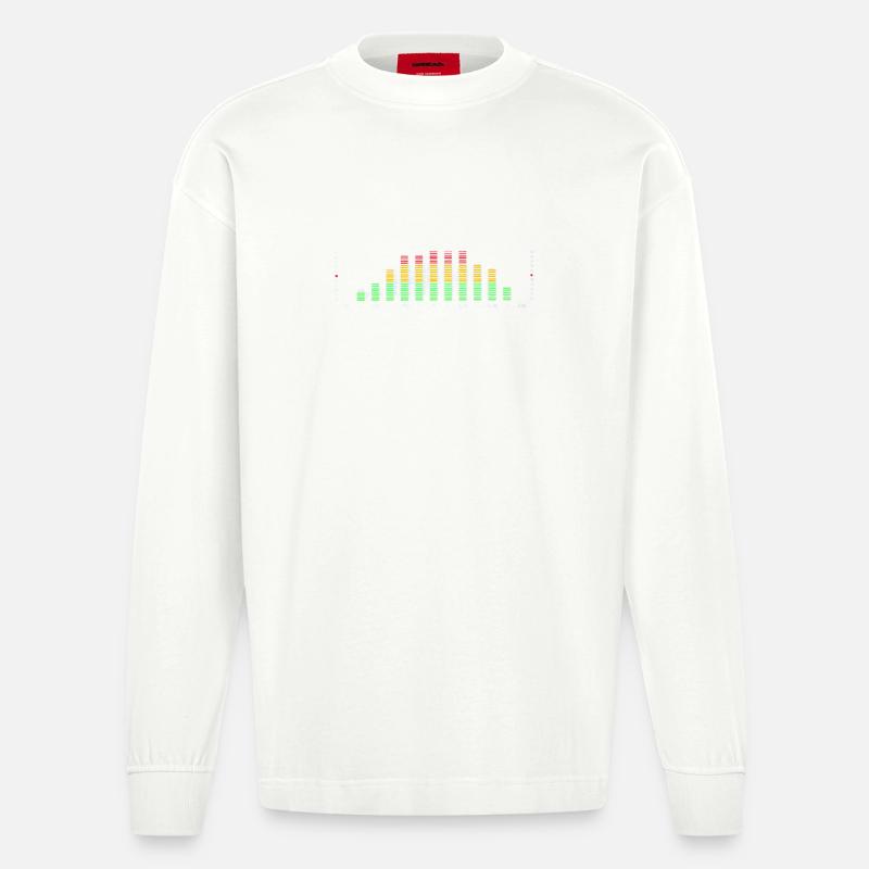 Rainbow Equalizer Pulse - Heavyweight Oversized Organic Langarmshirt Made in EU - OFF WHITE