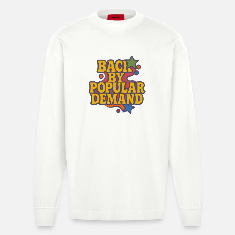 Back by Popular Demand Retro Script - Heavyweight Oversized Organic Longsleeve Shirt Made in EU - OFF WHITE