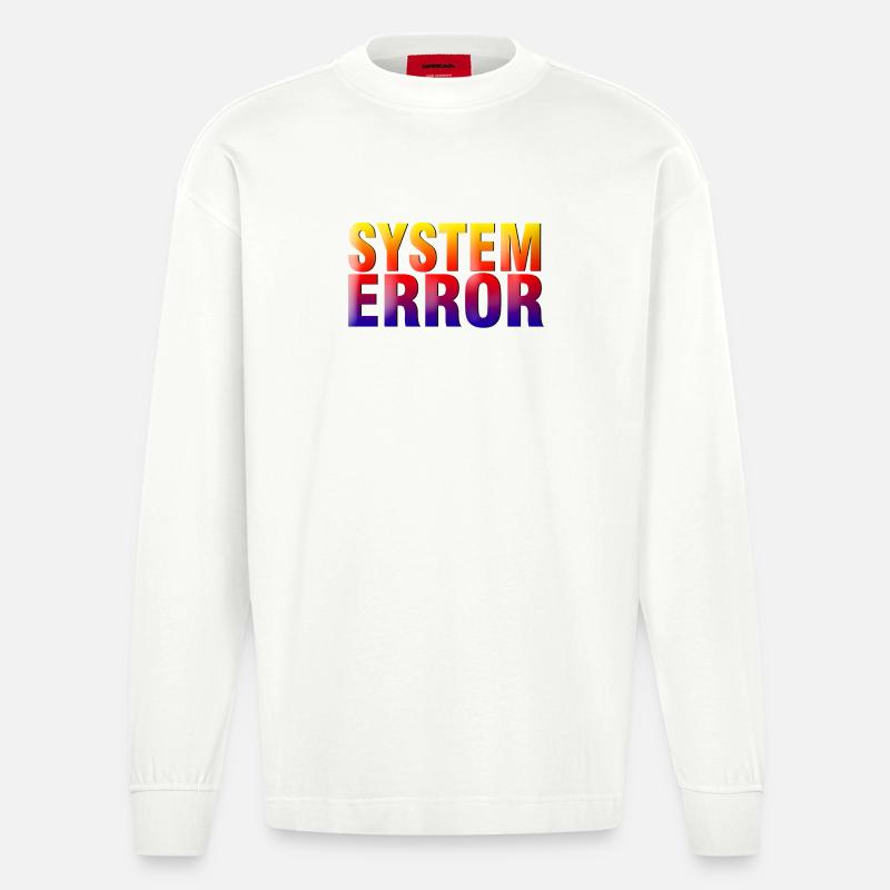 System Error Gradient - Heavyweight Oversized Organic Langarmshirt Made in EU - OFF WHITE
