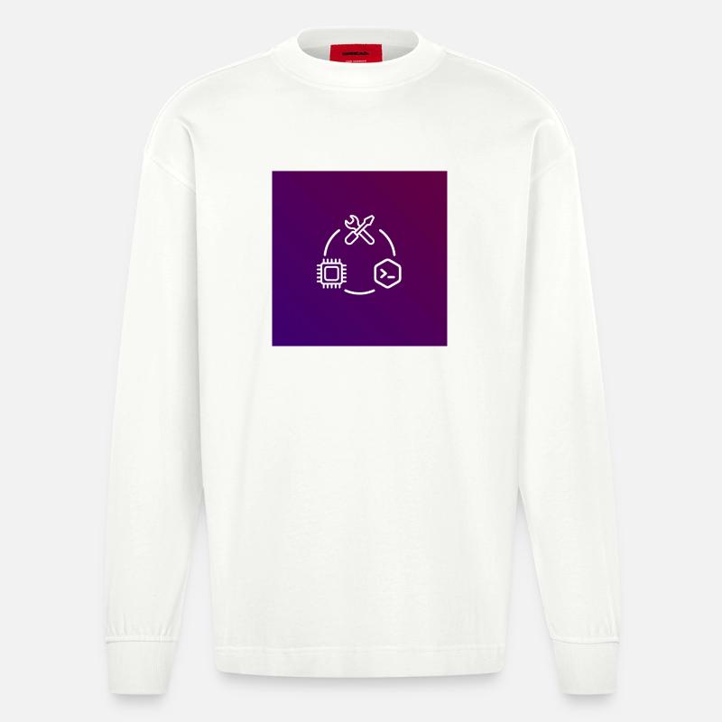 Outil de code de puce TechKreis - Manches longues bio épais oversize fabriqué en UE - OFF WHITE