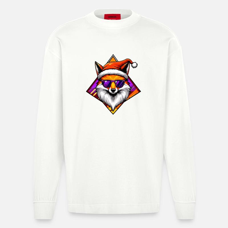 Fox Santa Swag - Manches longues bio épais oversize fabriqué en UE - OFF WHITE