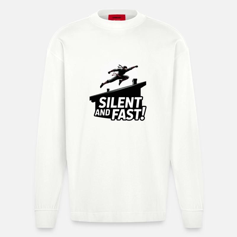 Silent Ninja Dachsprung - Heavyweight Oversized Organic Langarmshirt Made in EU - OFF WHITE