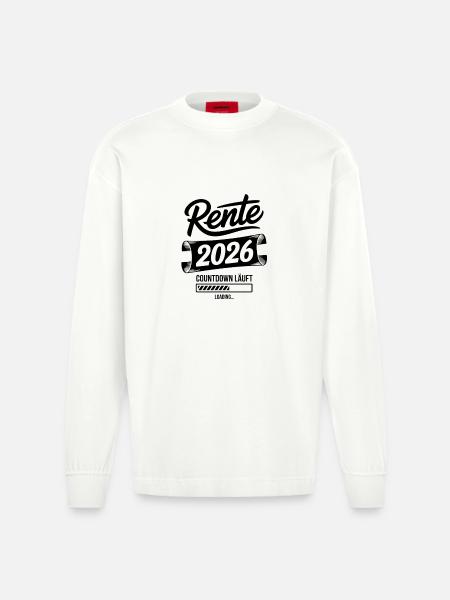 Pension 2026 Countdown Chart - Heavyweight Oversized Organic Longsleeve Shirt Made in EU - OFF WHITE