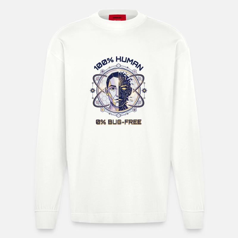 Code de bug humain - Manches longues bio épais oversize fabriqué en UE - OFF WHITE