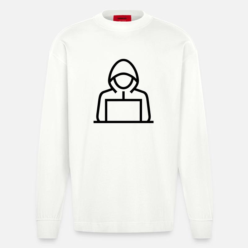 Hacker - Heavyweight Oversized Organic Langarmshirt Made in EU - OFF WHITE