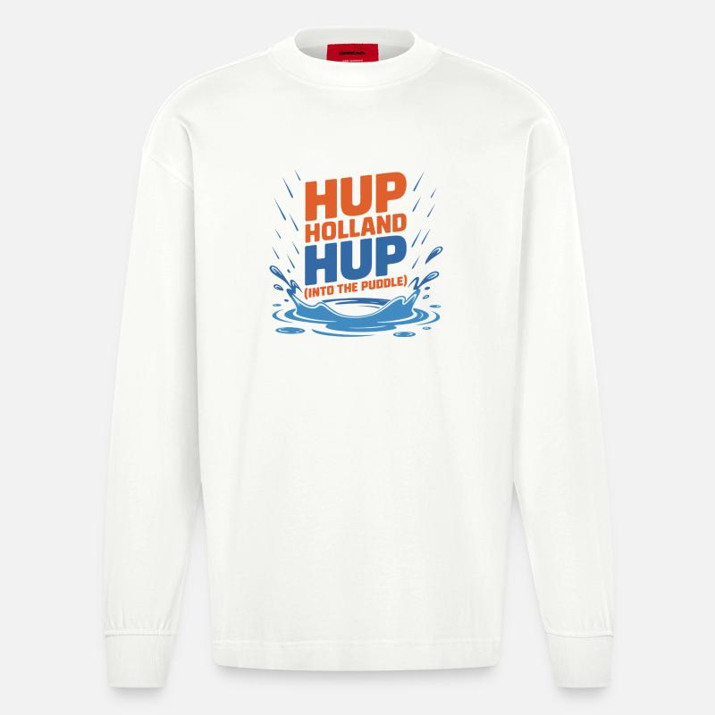 Hup Holland Hup Éclaboussure de flaque - Manches longues bio épais oversize fabriqué en UE - OFF WHITE