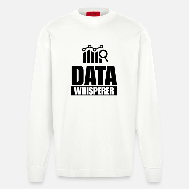 Data Analyst Scientist Engineering Analysis - Heavyweight Oversized Organic Longsleeve Shirt Made in EU - OFF WHITE
