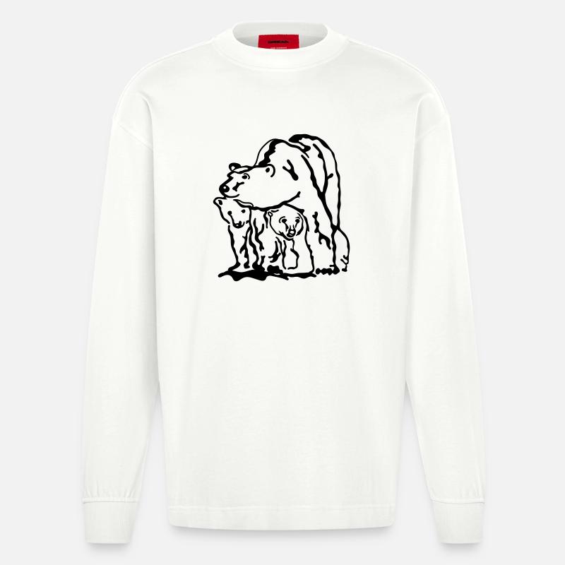 Eisbär - Heavyweight Oversized Organic Langarmshirt Made in EU - OFF WHITE