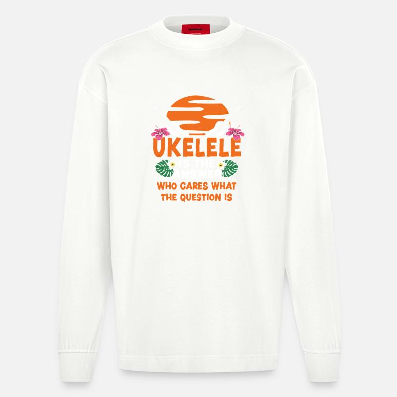 Ukulélé hawaïen ukélé ukulélé est - Manches longues bio épais oversize fabriqué en UE - OFF WHITE