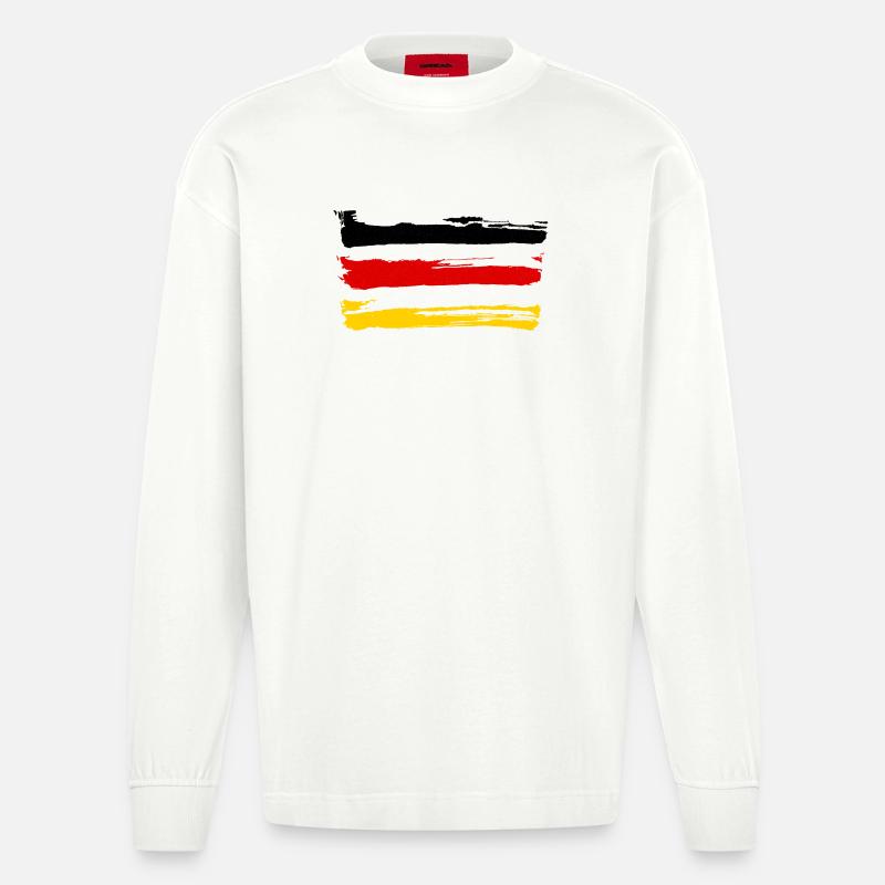 Saksa - Heavyweight Oversized Organic pitkähihainen paita Made in EU - OFF WHITE